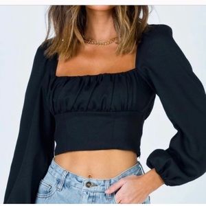 NWOT Princess Polly Ariah Long Sleeve Crop Top